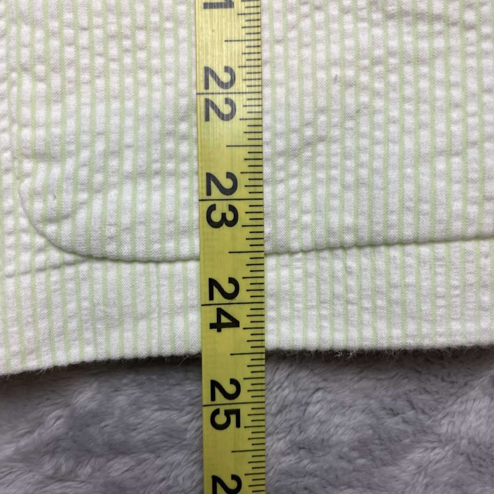 American Living Womens Seersucker Blazer Jacket Size 12 Lime Green Stripe Cotton - Picture 8 of 9